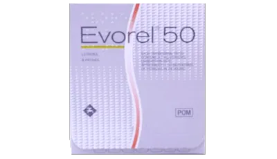 evorel 50 packaging for HRT - buy HRT treatment online
