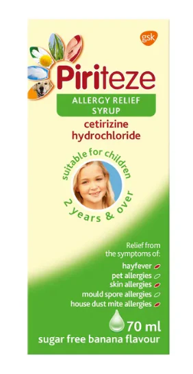 Piriteze Allergy Syrup 2 Years+ (70ml)