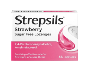 Strepsils Throat Lozenges Strawberry Sugar Free (36)
