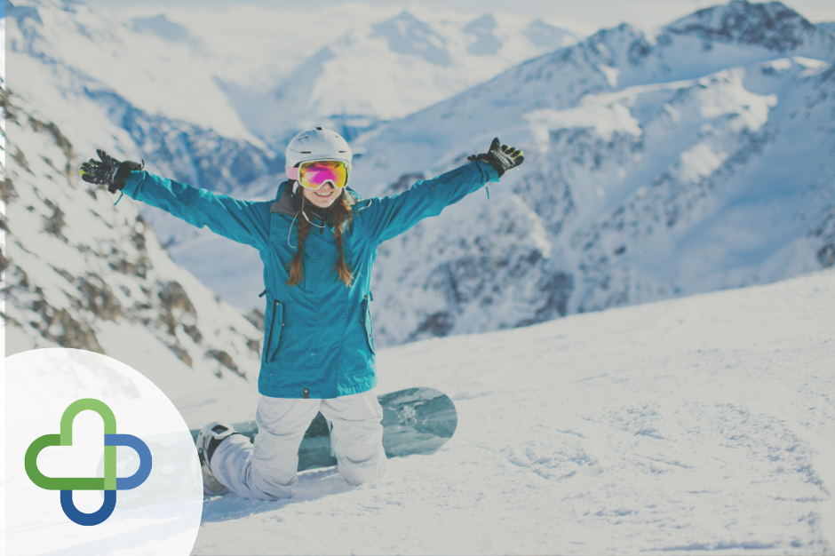 feature pic for period delay blog. woman snowboarding