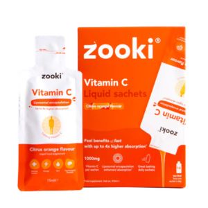Zooki Liposomal Vitamin C 1,000mg, Citrus Orange Flavour - 14x15ml Liquid Sachets