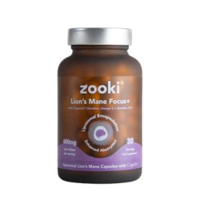 Zooki Liposomal Lions Mane Mushroom 600mg Capsules - 30 Day Supply